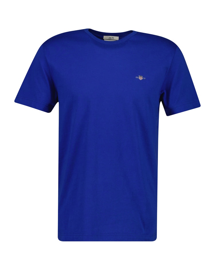 T-shirt Shield męski slim fit granatowy