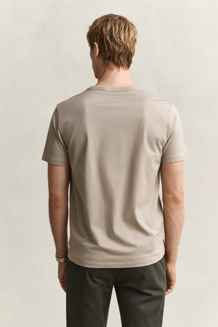 Z bawełny pima t-shirt męski beżowy