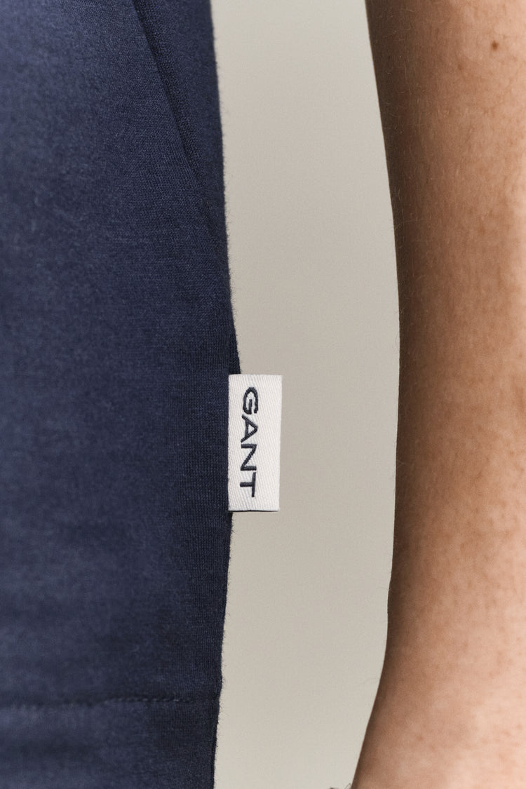 T-shirt z bawełny pima męski regular fit granatowy