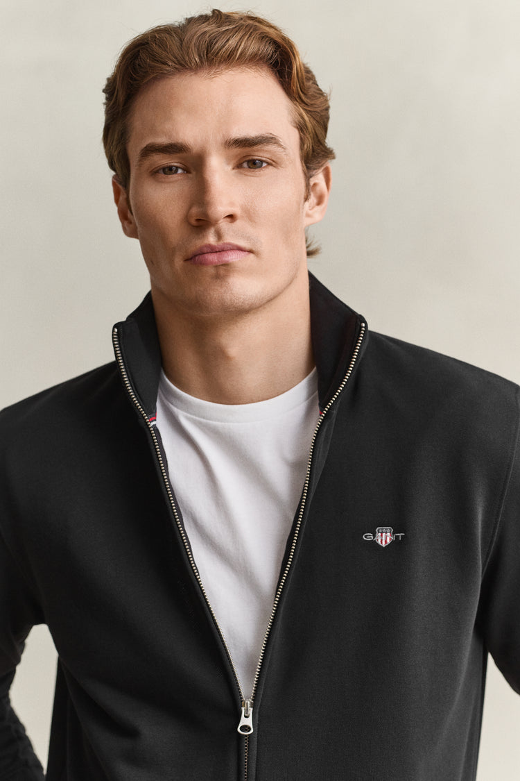 Bluza męska z zamkiem regular fit czarna