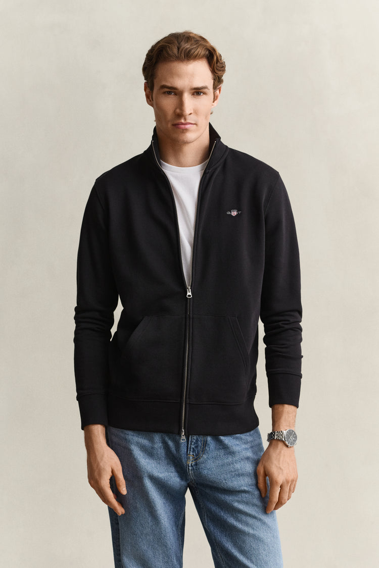 Bluza męska z zamkiem regular fit czarna