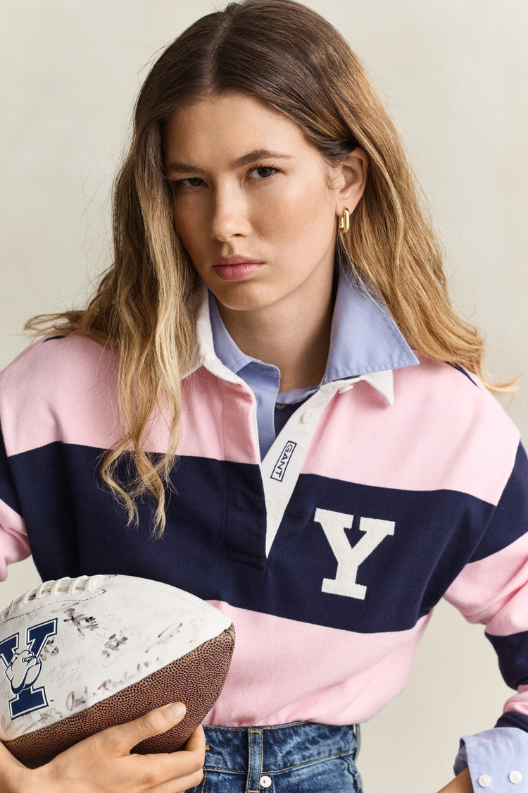 Koszulka rugby Yale damska w paski