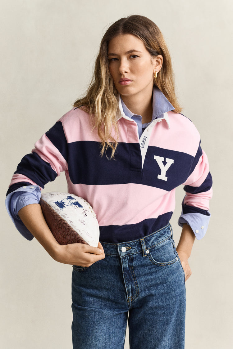 Koszulka rugby Yale damska w paski