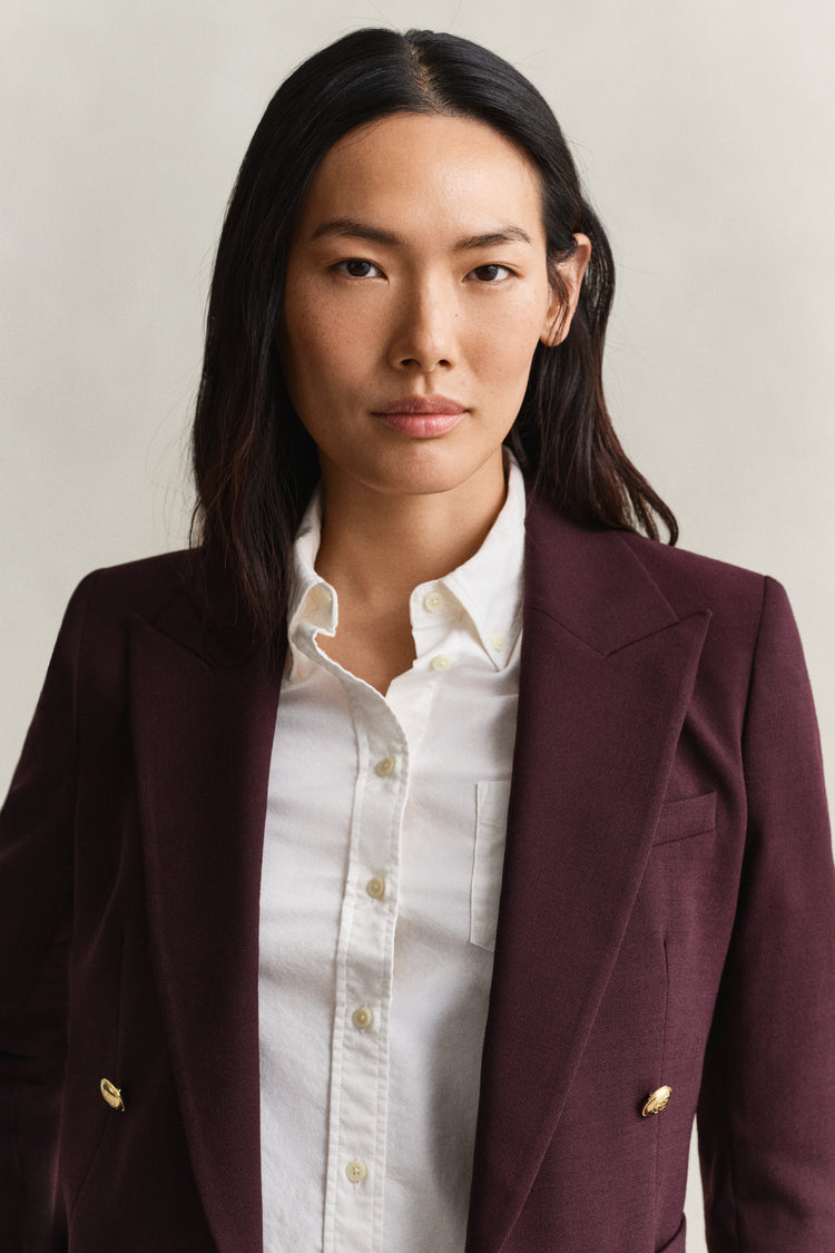 Marynarka damska slim fit bordowa