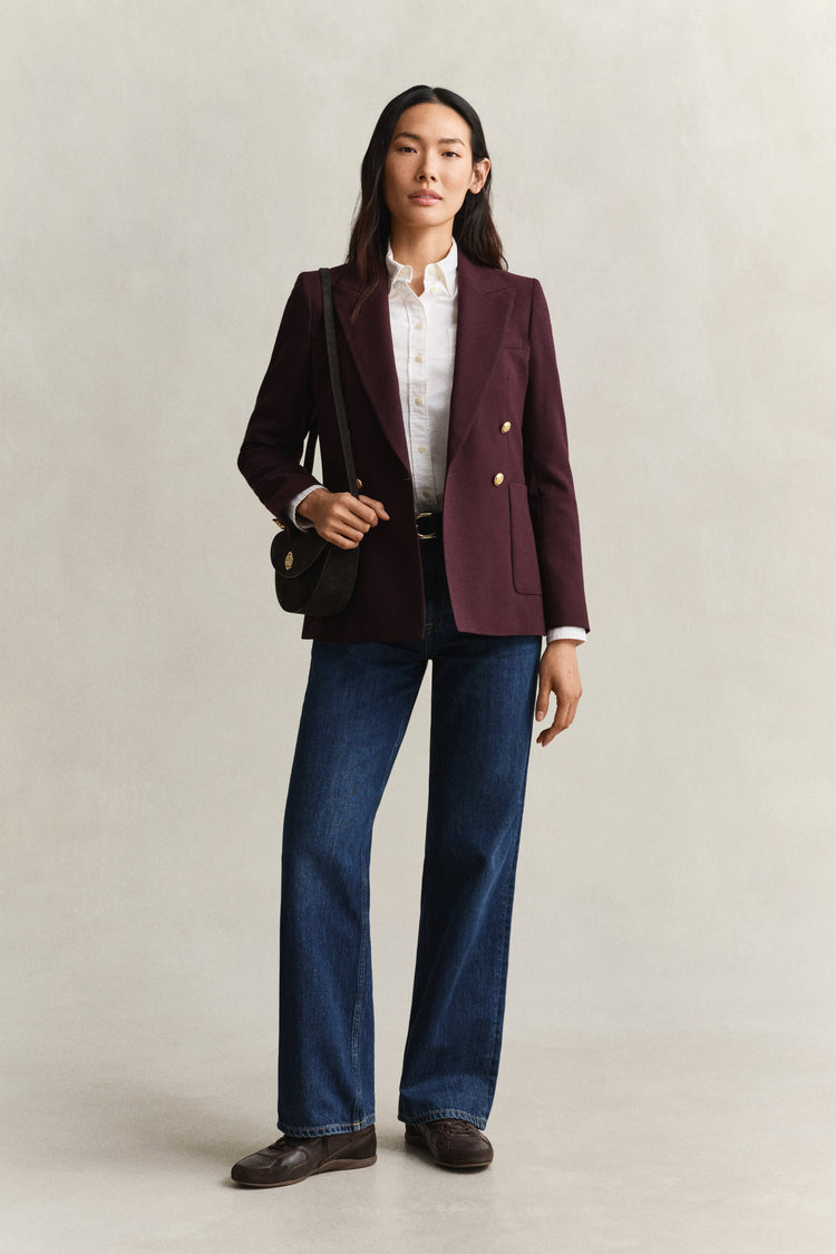 Marynarka damska slim fit bordowa