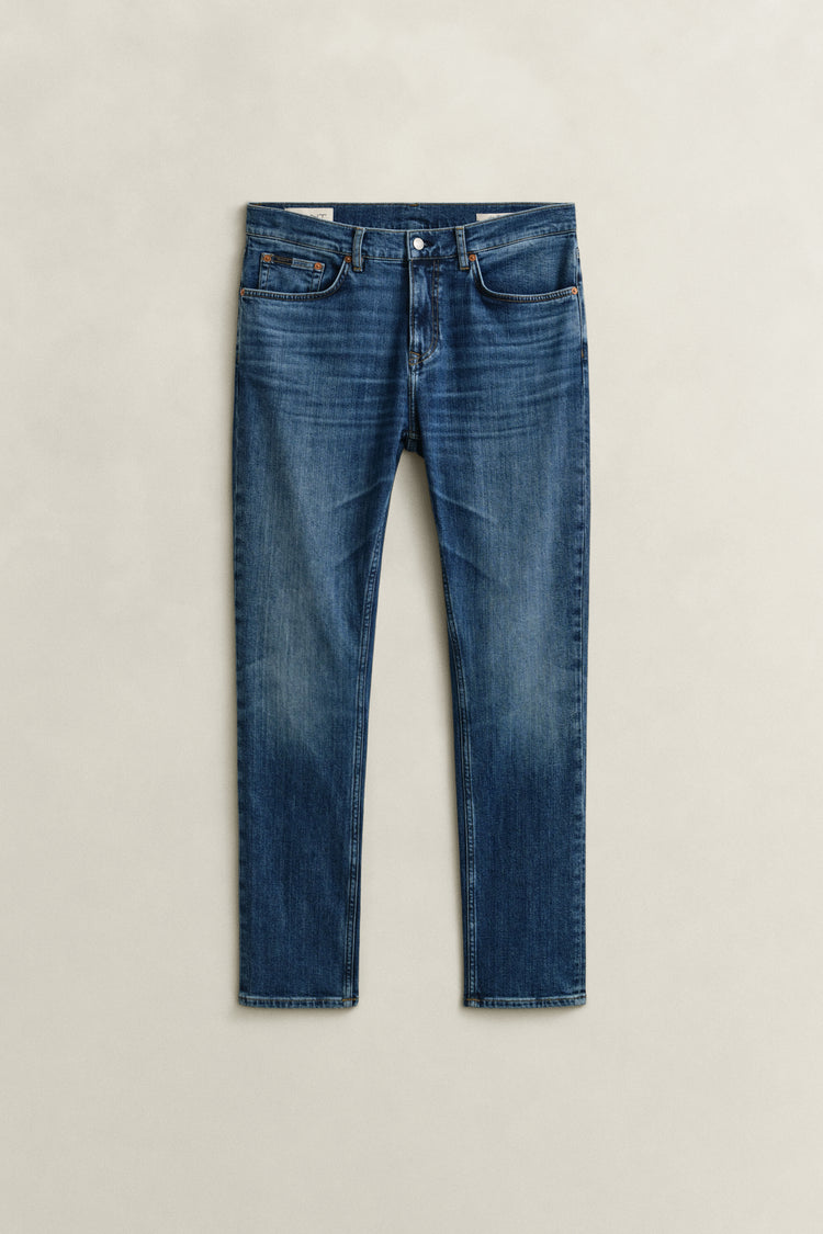 Jeansy męskie slim fit niebieskie