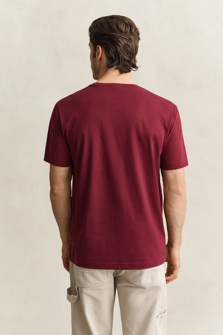 T-shirt Shield męski regular fit bordowy