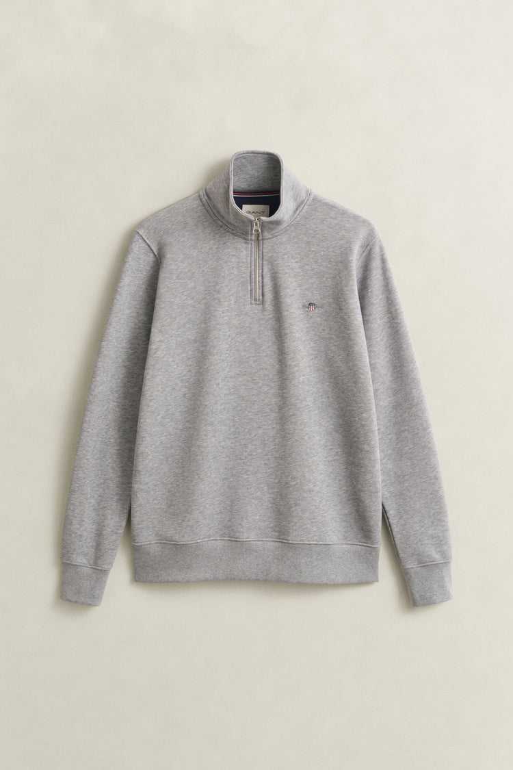 Bluza męska z zamkiem do połowy regular fit szara