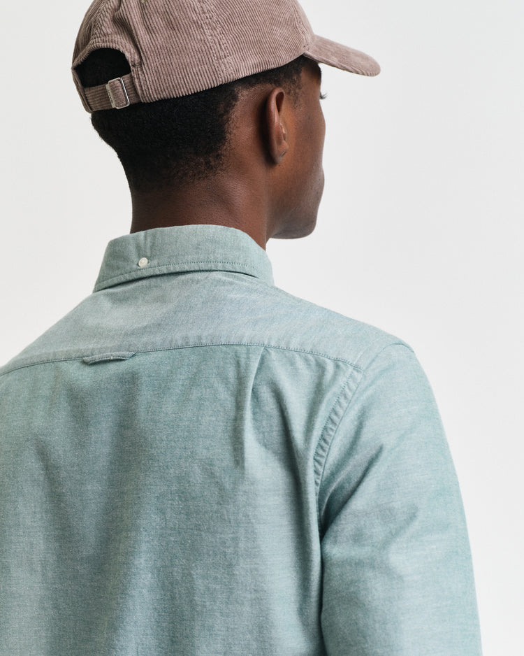 Koszula męska z długim rękawem slim fit zielona