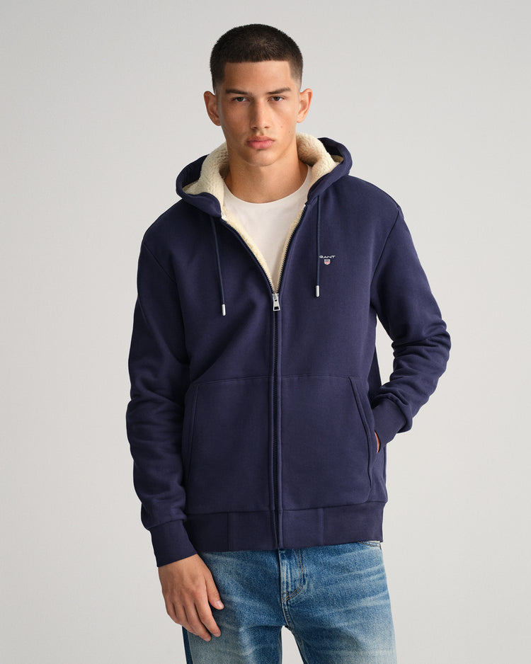 Męska granatowa bluza z kapturem regular fit