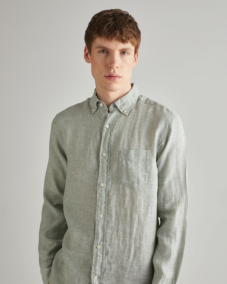 Koszula męska z długim rękawem regular fit zielona