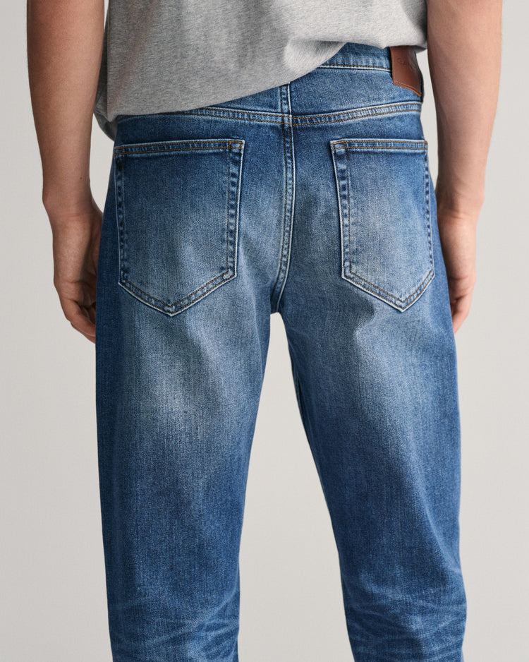 Spodnie jeansowe męskie regular fit niebieskie