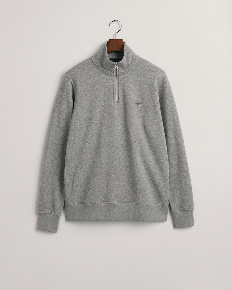 Bluza męska z zamkiem do połowy regular fit szara