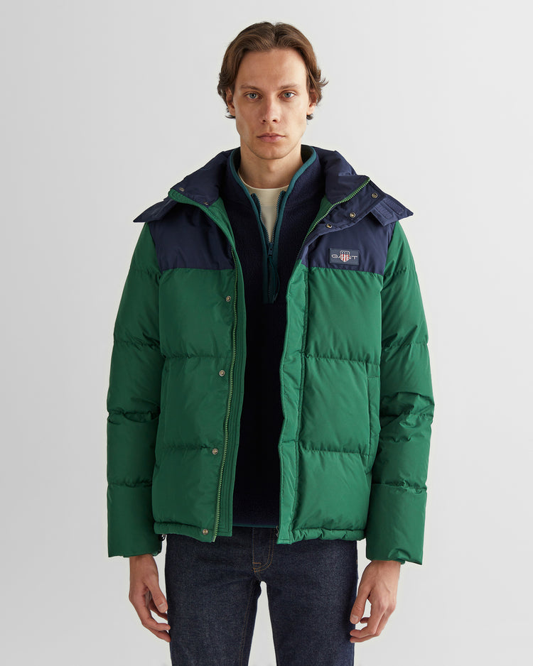 Kurtka męska z kapturem regular fit zielona