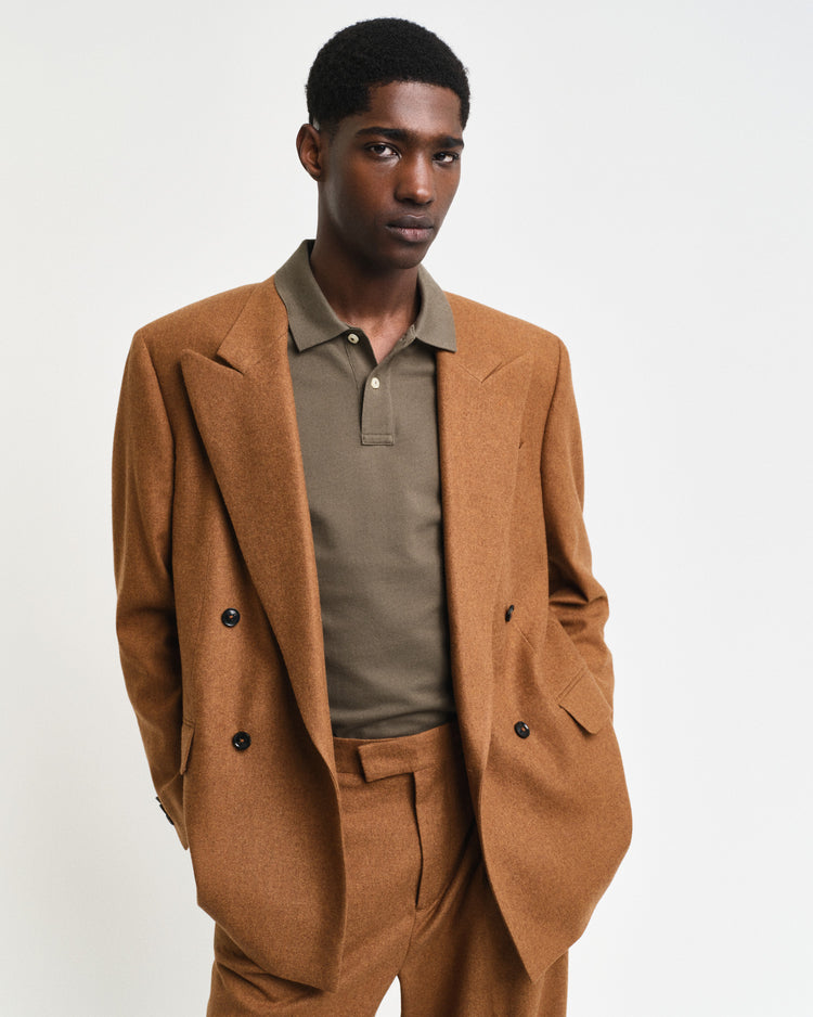 Bawełniana polo męska z długim rękawem slim fit zielona