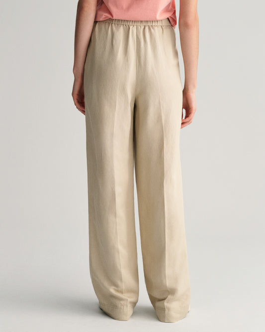 Spodnie wsuwane o luźnym kroju z mieszanki lnu
