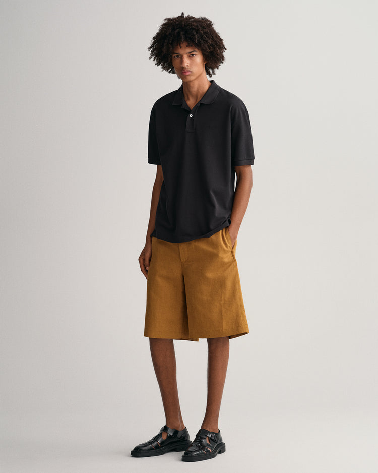 Bawełniana polo męska z krótkim rękawem oversize fit czarna