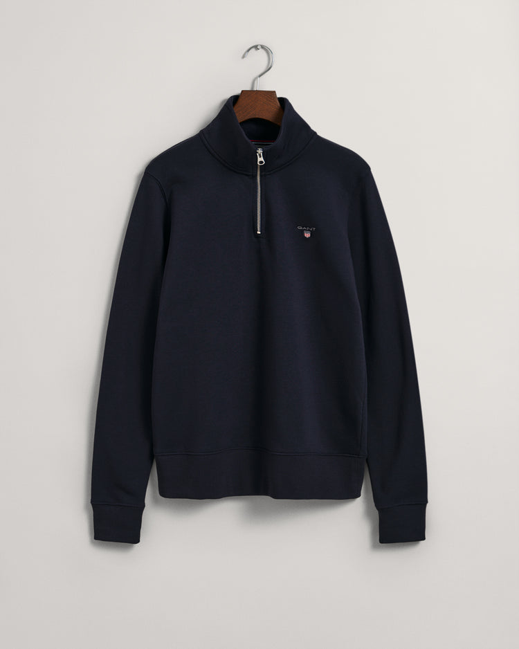 Bluza męska z zamkiem do połowy regular fit granatowa