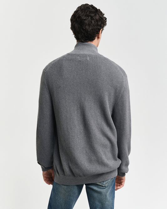 Sweter rozpinany męski z zamkiem z długim rękawem regular fit szary