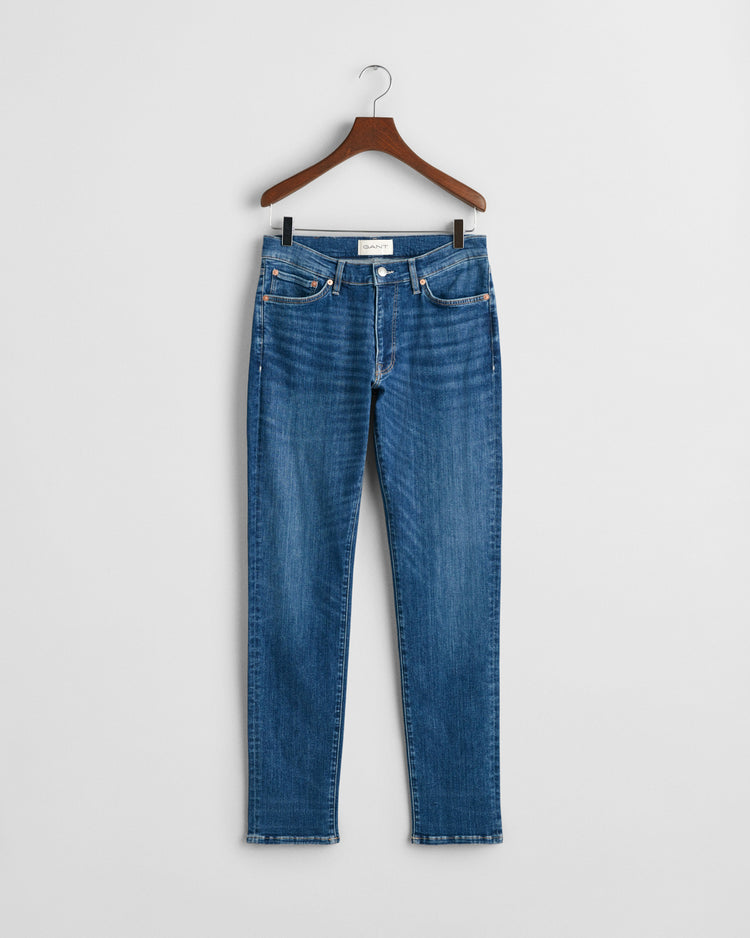 Spodnie jeansowe męskie extra slim fit niebieskie