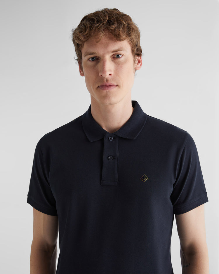 Polo męskie z krótkim rękawem regular fit czarne