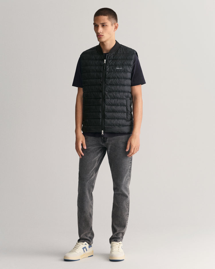 Bezrękawniki męskie ze stójką regular fit czarne