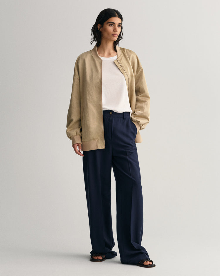Spodnie damskie relaxed fit granatowe