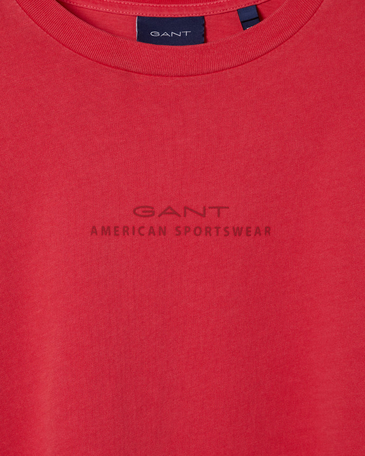 Bawełniany t-shirt damski z nadrukiem okrągły kołnierzyk regular fit