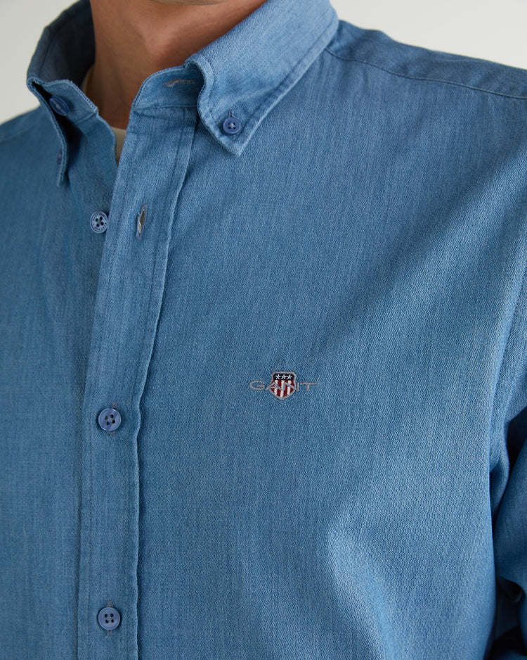 Koszula męska z długim rękawem regular fit niebieska