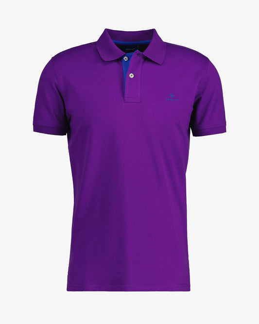 Męski fioletowy slim fit polo