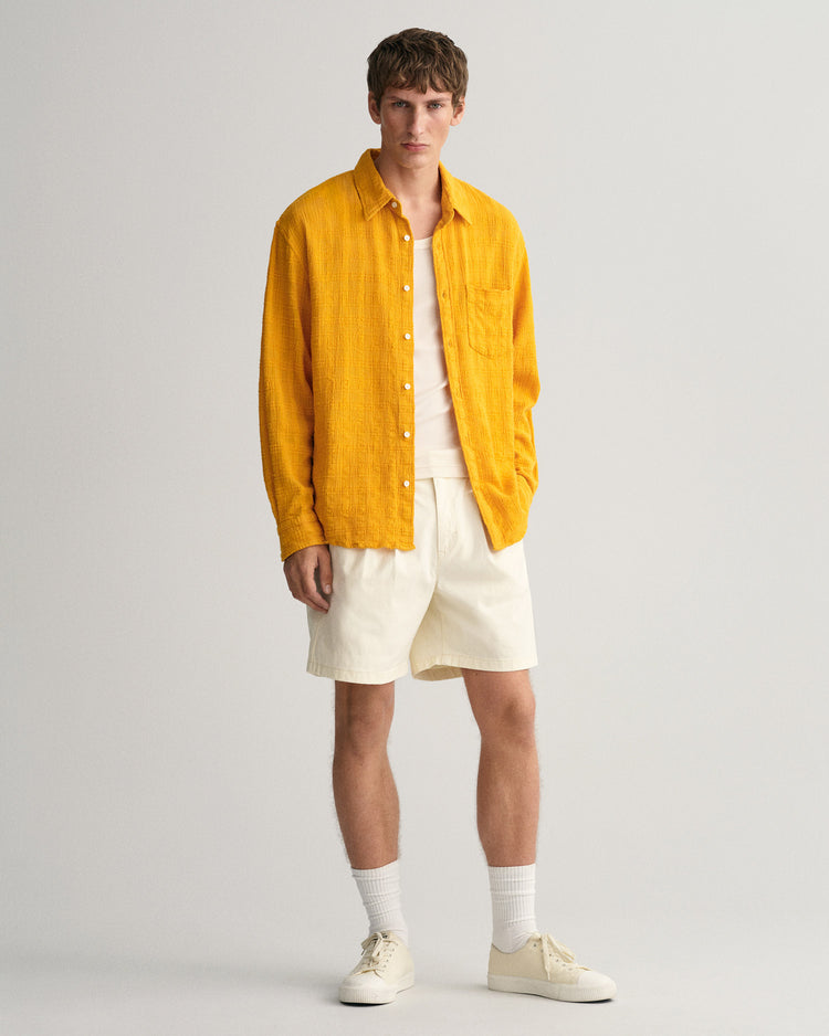 Bawełniana koszula męska w kratkę z długim rękawem relaxed fit