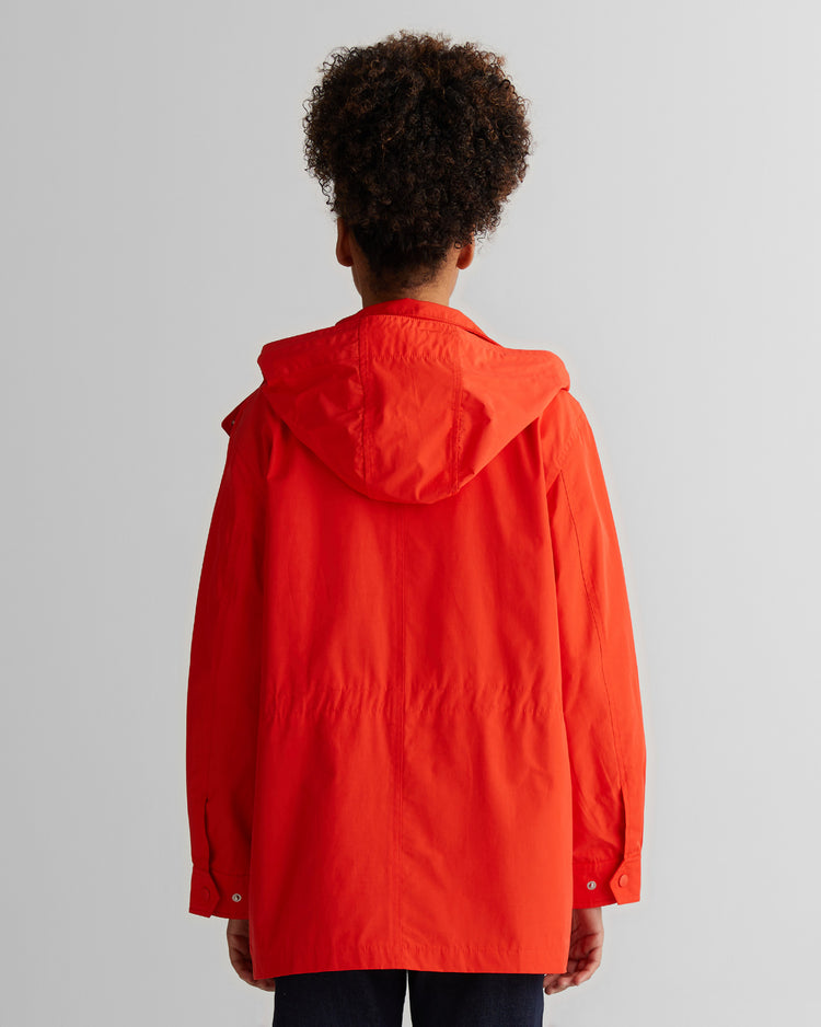 Kurtki damskie z kapturem relaxed fit pomarańczowe