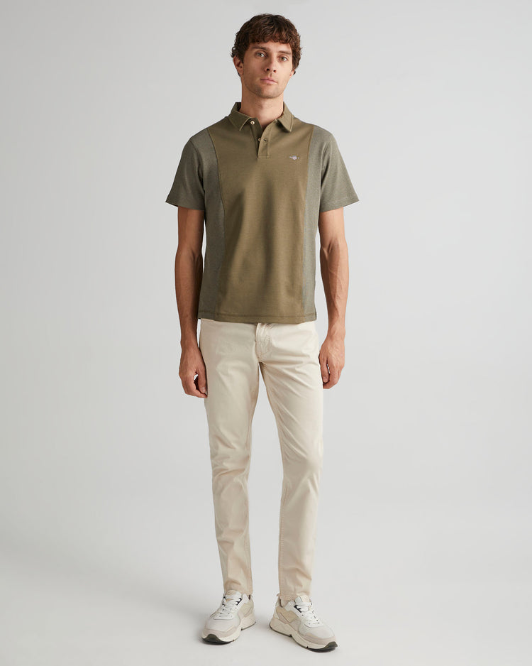 Bawełniane polo męskie z krótkim rękawem i kołnierzykiem polo regular fit