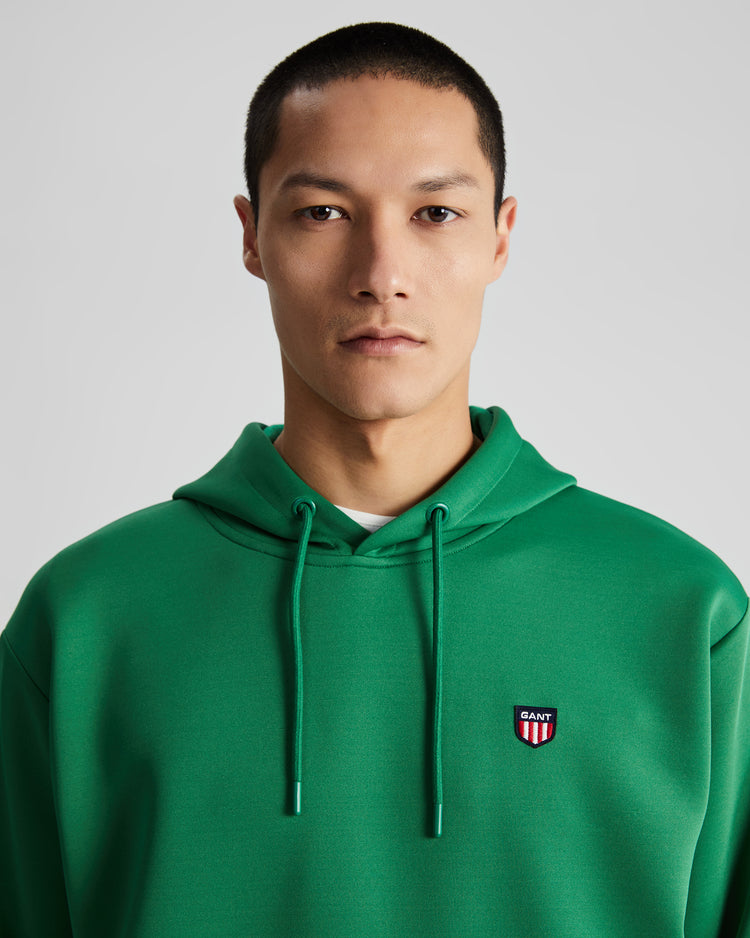 Bluza męska z nadrukiem z kapturem regular fit zielona