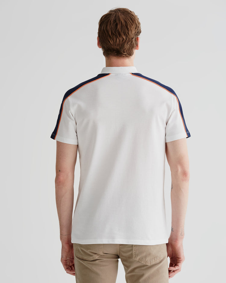 Bawełniany polo męski z nadrukiem z krótkim rękawem regular fit