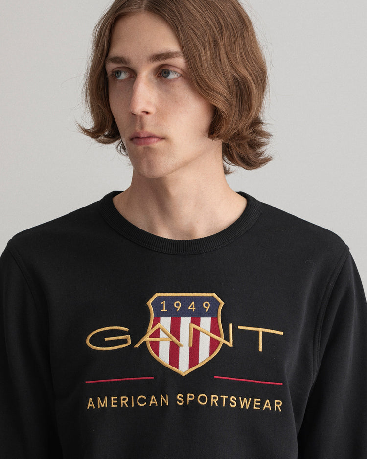 Bluza męska z nadrukiem regular fit czarna