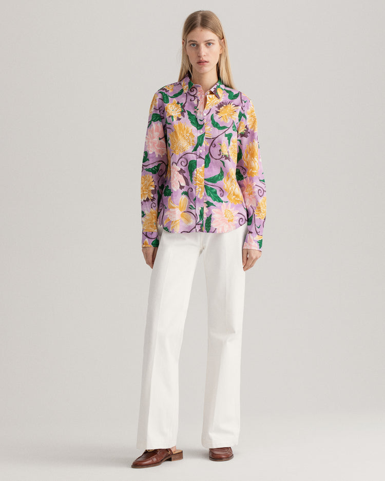 Damska koszula z nadrukiem w dalie regular fit