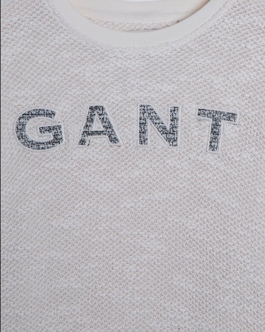 Bluza damska z nadrukiem relaxed fit kremowa