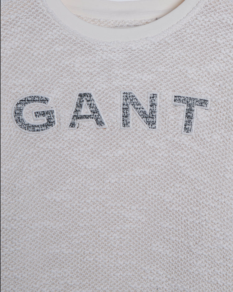 Bluza damska z nadrukiem relaxed fit kremowa