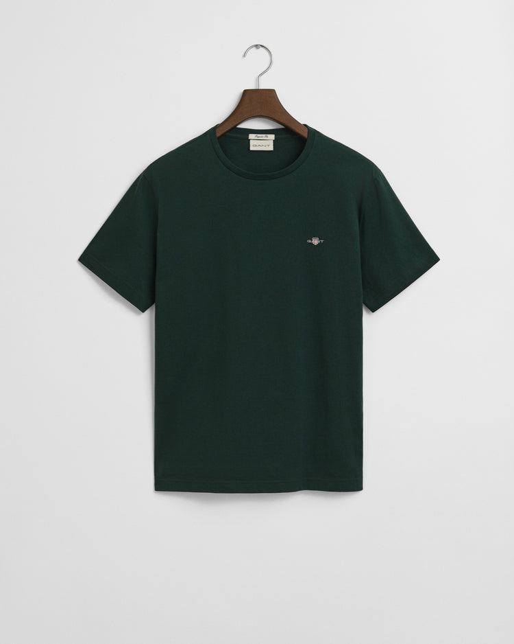 T-shirt męski z okrągłym dekoltem regular fit zielony