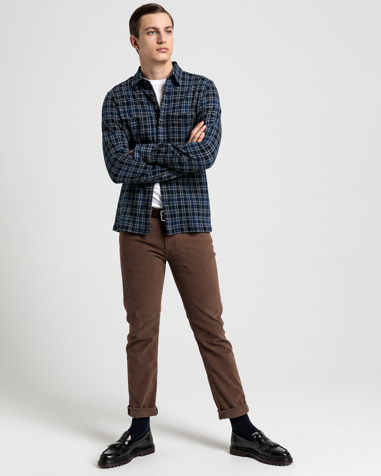 Kurtka koszulowa męska jersey w kratę