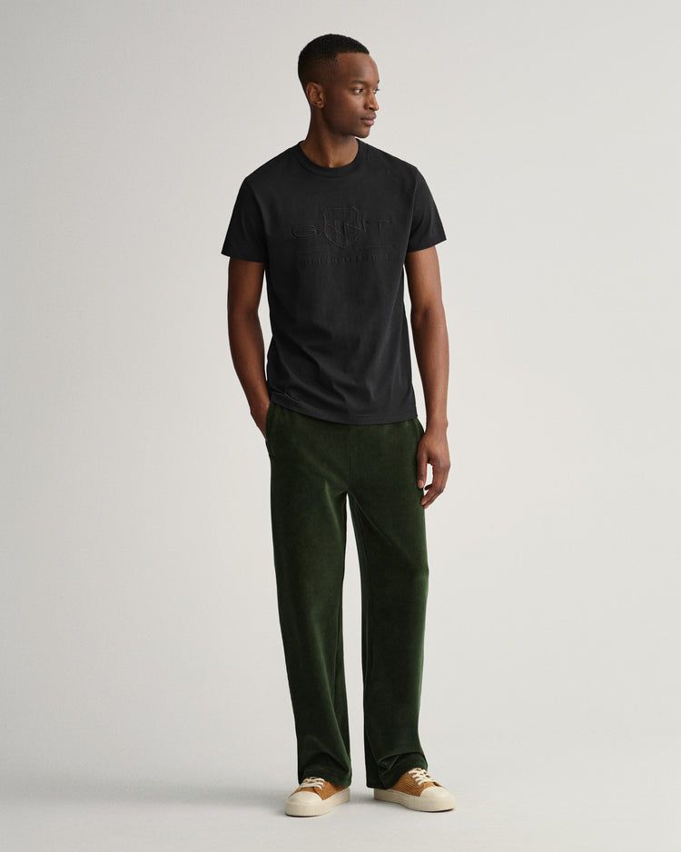 T-shirt męski z okrągłym dekoltem regular fit czarny