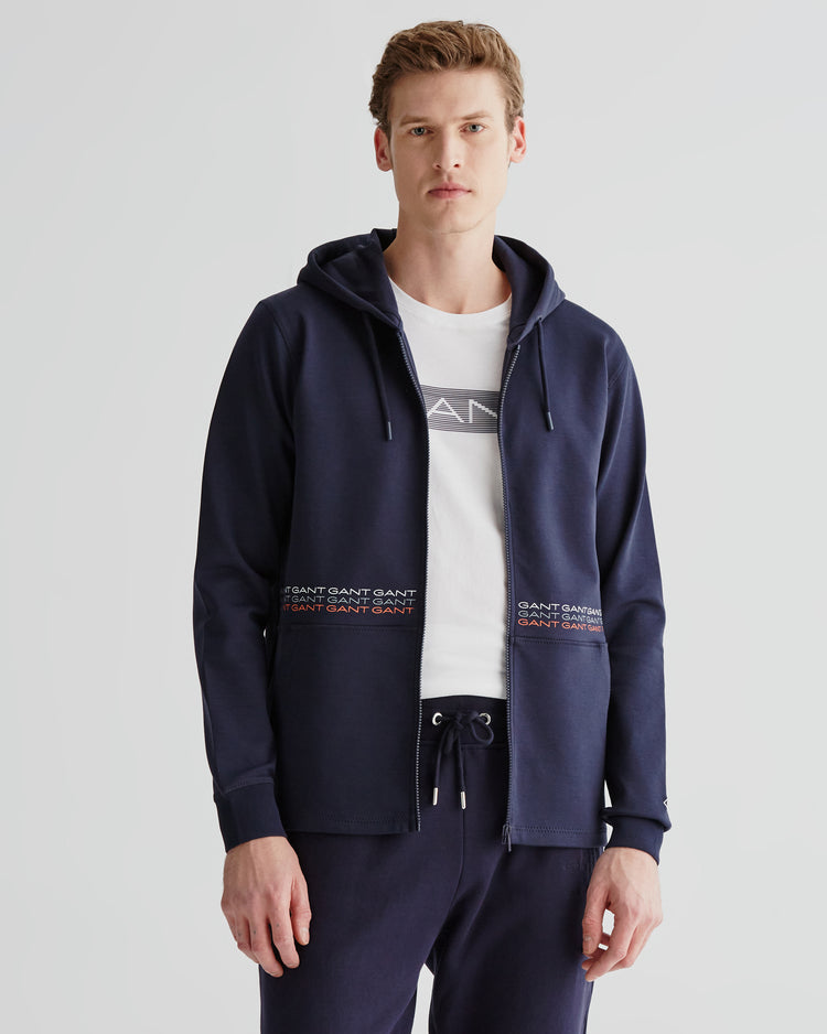 Męska granatowa bluza z kapturem o regularnym kroju