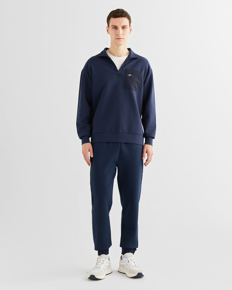 Bluza męska z długim rękawem i zamkiem do połowy relaxed fit