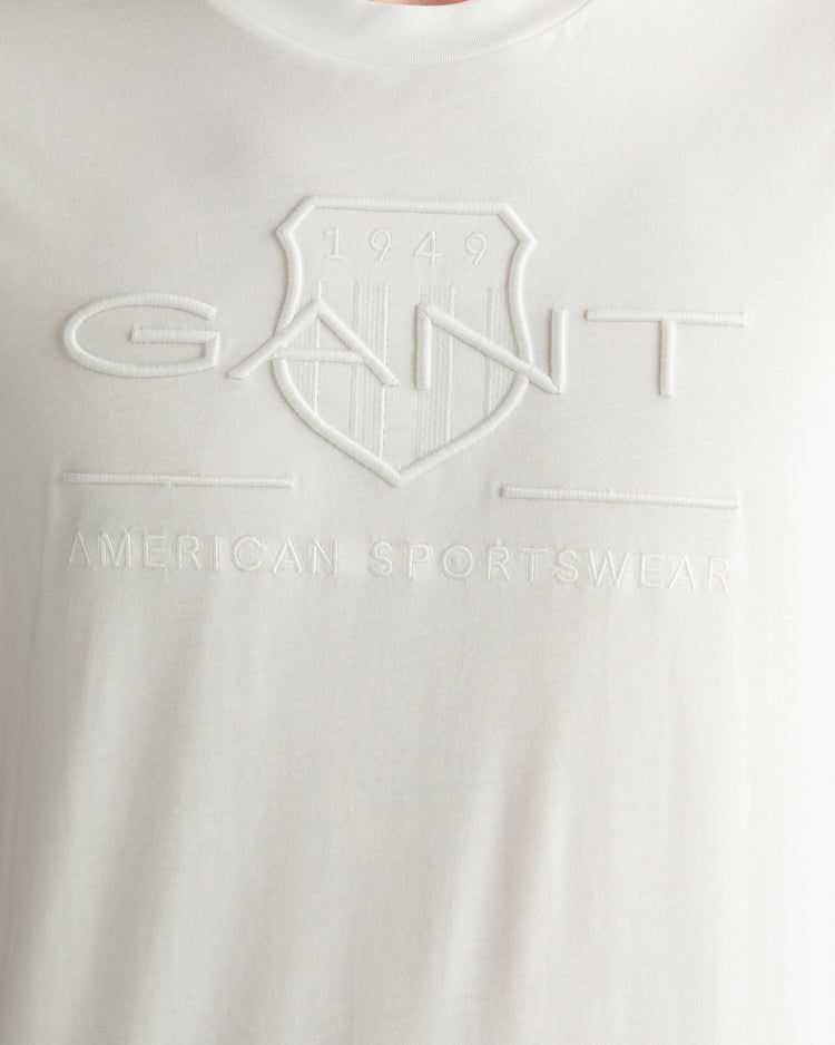 T-shirt męski z okrągłym dekoltem regular fit biały