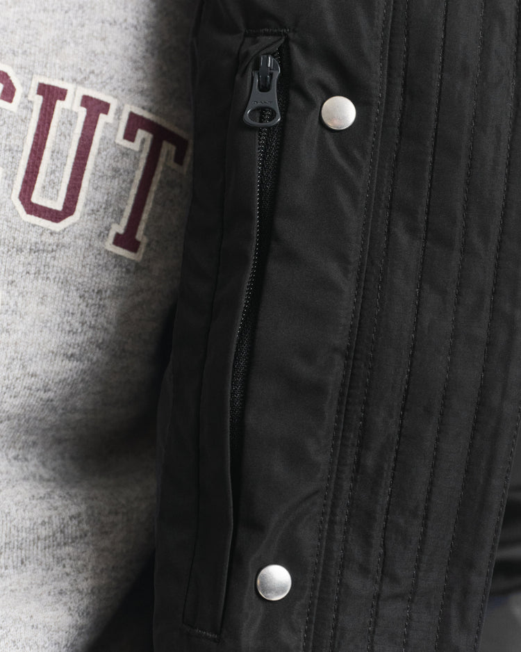 Kurtka damska ze stójką z długim rękawem regular fit czarna