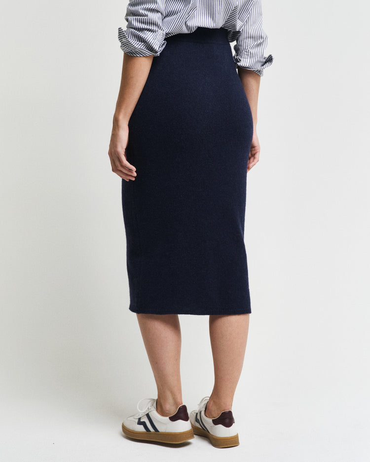 Spódnica damska slim fit granatowa