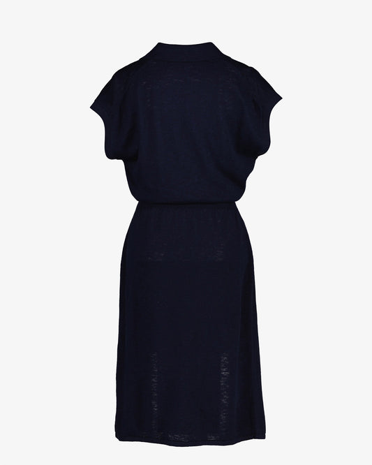 Sukienka z mieszanki lnianej z kołnierzykiem