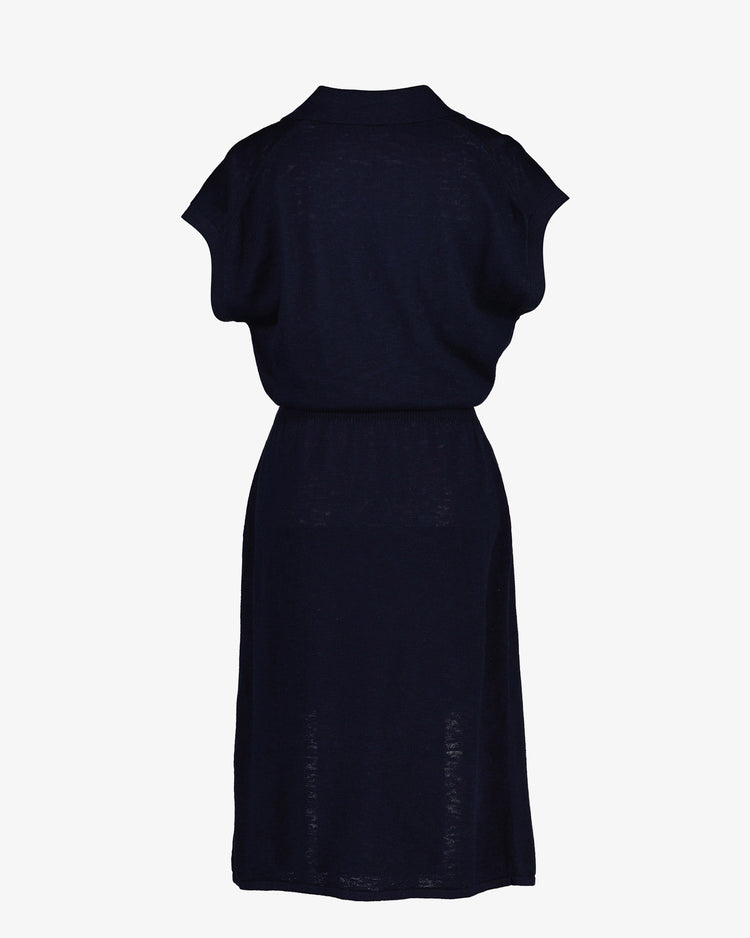 Sukienka z mieszanki lnianej z kołnierzykiem