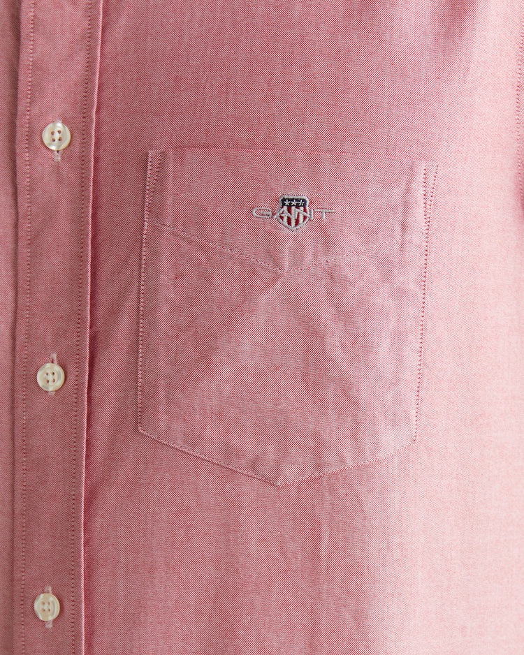 Koszula męska z długim rękawem regular fit czerwona